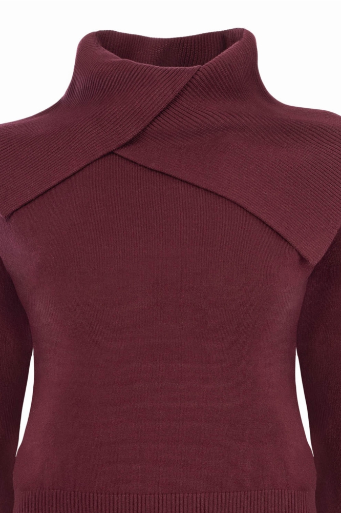 NED bordeaux dames trui | Close up
