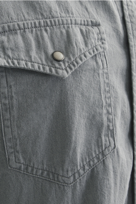 Jack & Jones grijze heren overhemd | Close up