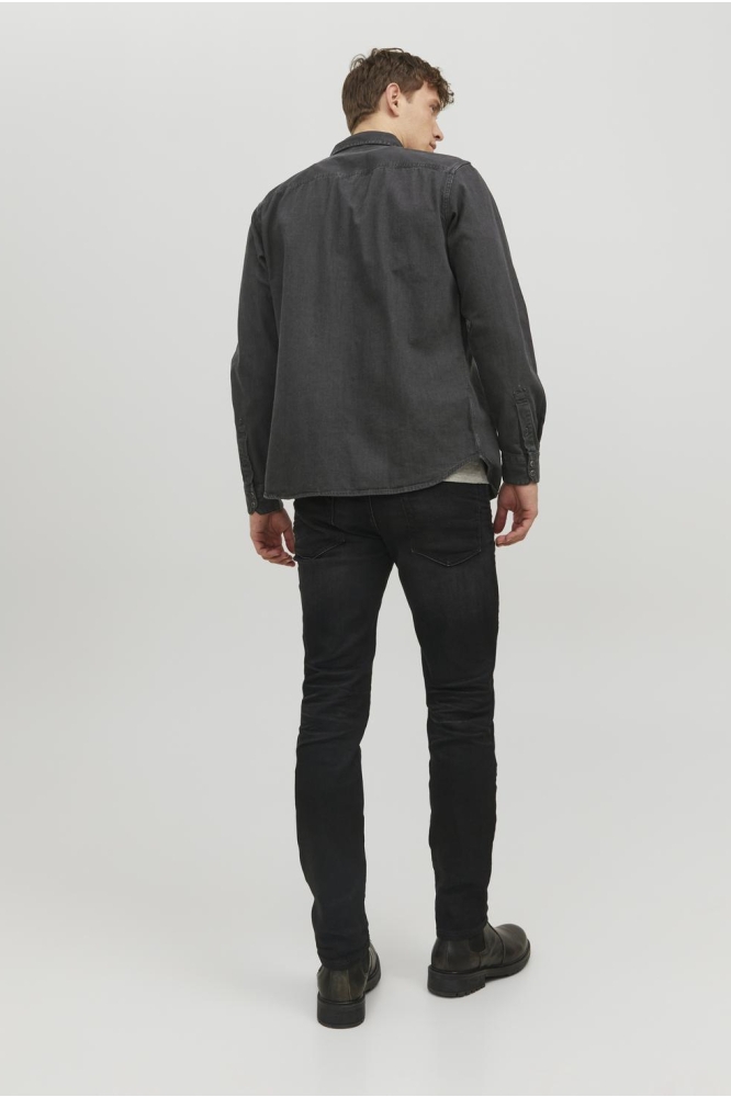 Jack & Jones zwarte heren overhemd | Model achteraanzicht