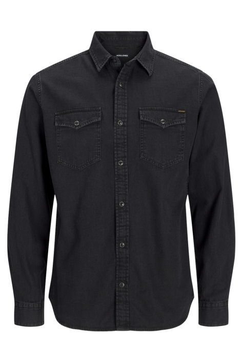Jack & Jones zwarte heren overhemd | Vooraanzicht