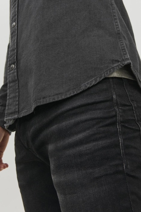 Jack & Jones zwarte heren overhemd | Close up