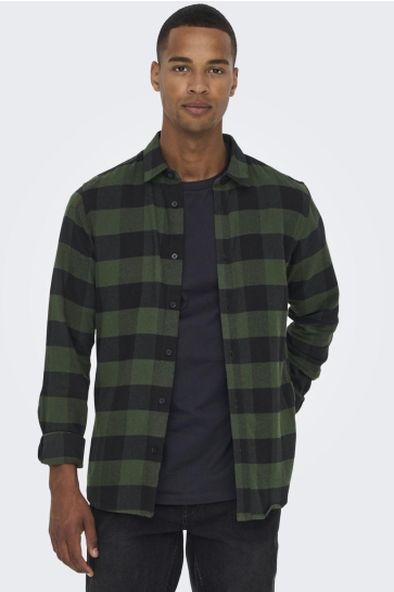 Only & Sons onsgudmund ls checked shirt noos Groen
