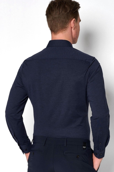 Pure H. Tico blauwe heren overhemd | Model achteraanzicht