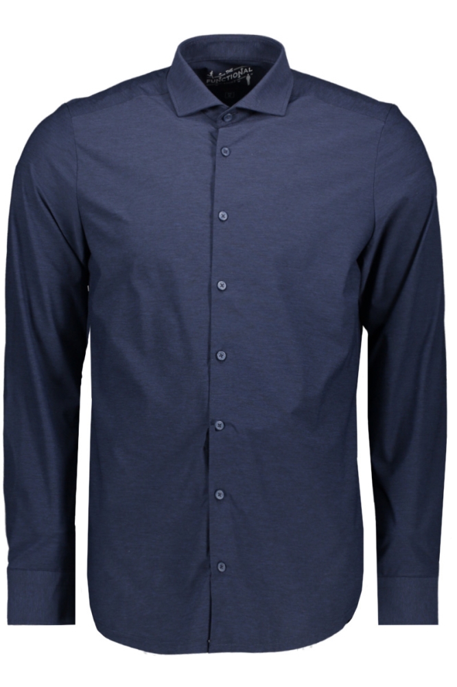 Pure H. Tico blauwe heren overhemd | Vooraanzicht