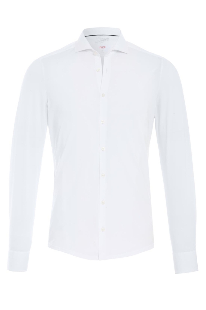 Pure H. Tico witte heren overhemd | Vooraanzicht