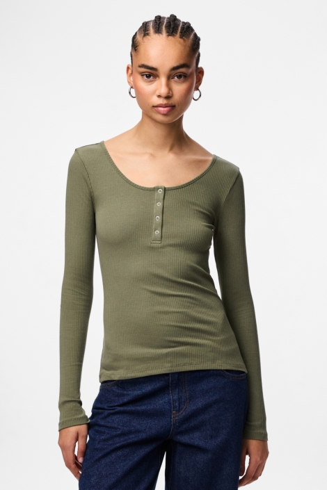 Pieces groene dames t-shirt