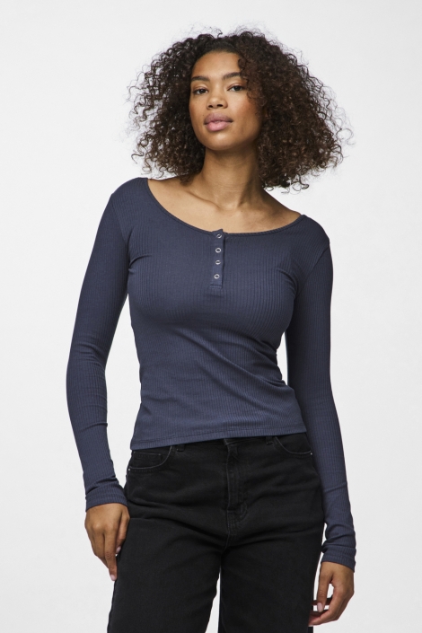 Pieces blauwe dames t-shirt | Model