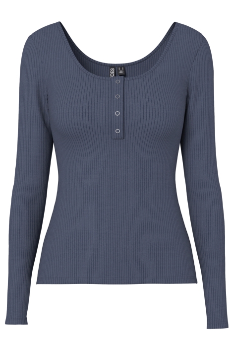 Pieces blauwe dames t-shirt | Vooraanzicht