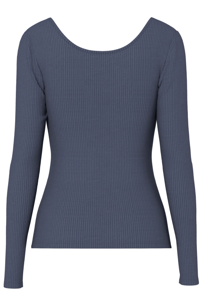 Pieces blauwe dames t-shirt | Achteraanzicht