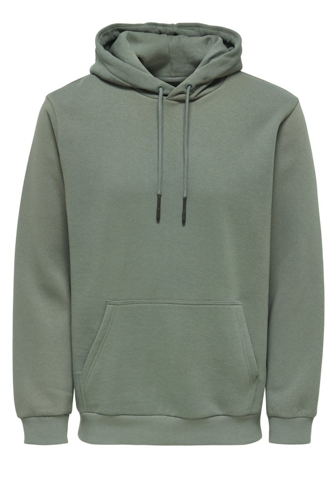 Only & Sons groene heren sweater | Vooraanzicht