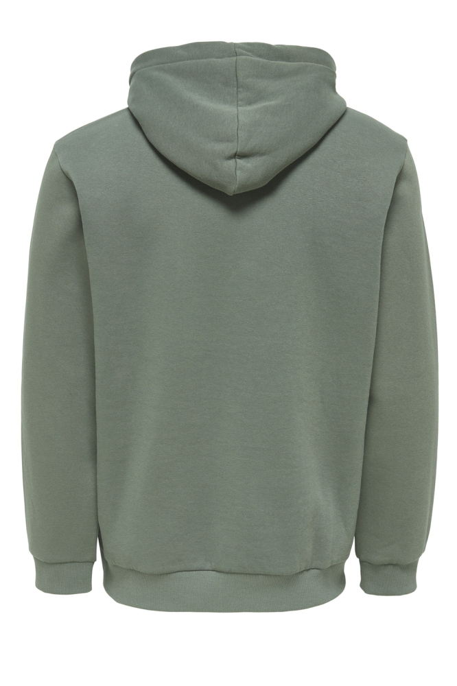 Only & Sons groene heren sweater | Achteraanzicht