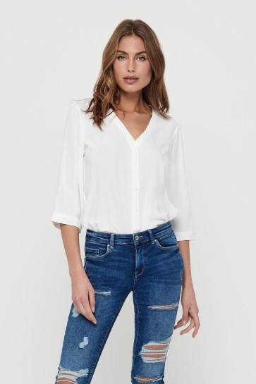 Jacqueline de Yong Blouse JDYCAPOTE 3/4 SHIRT WVN 15225654 Cloud Dancer