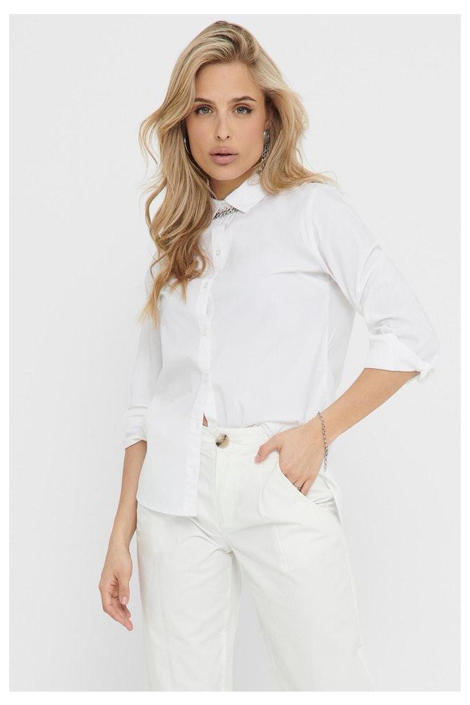 Jacqueline de Yong witte dames blouse | Model vooraanzicht