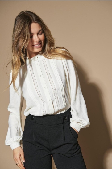 Jacqueline de Yong JDYELLIS L/S LACE SHIRT WVN 15251994 CLOUD DANCER