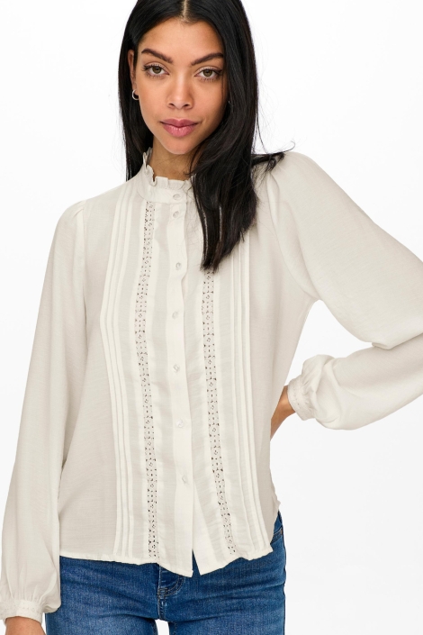 Jacqueline de Yong witte dames blouse | Model vooraanzicht