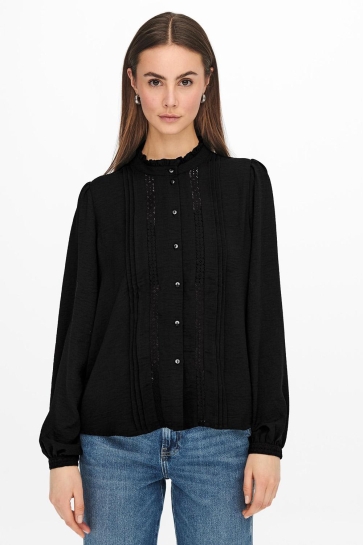 Jacqueline de Yong Blouse JDYELLIS L/S LACE SHIRT WVN 15251994 BLACK