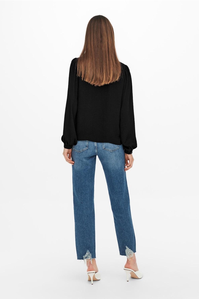 Jacqueline de Yong zwarte dames blouse | Model