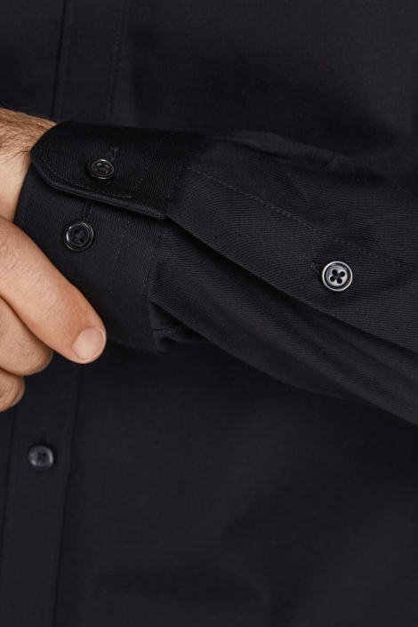 Jack & Jones zwarte heren overhemd | Close up