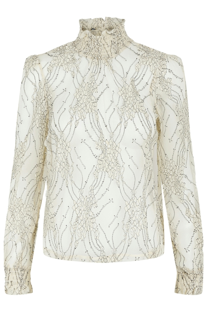 Pieces beige dames t-shirt | Vooraanzicht