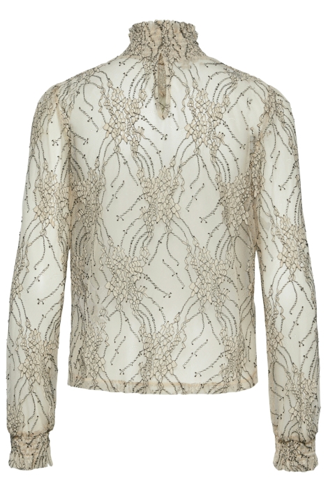 Pieces beige dames t-shirt | Achteraanzicht