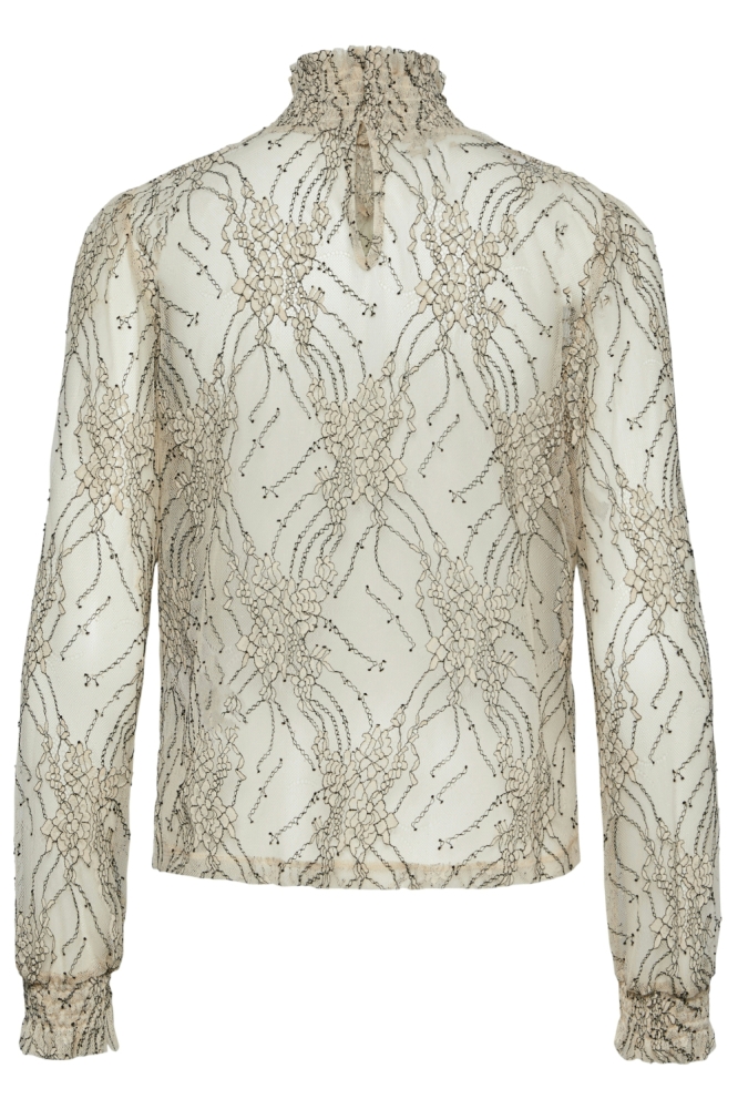 Pieces beige dames t-shirt | Achteraanzicht