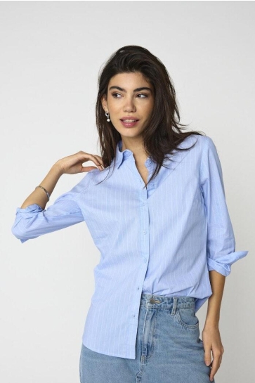 Jacqueline de Yong jdymio l/s shirt wvn noos Blauw