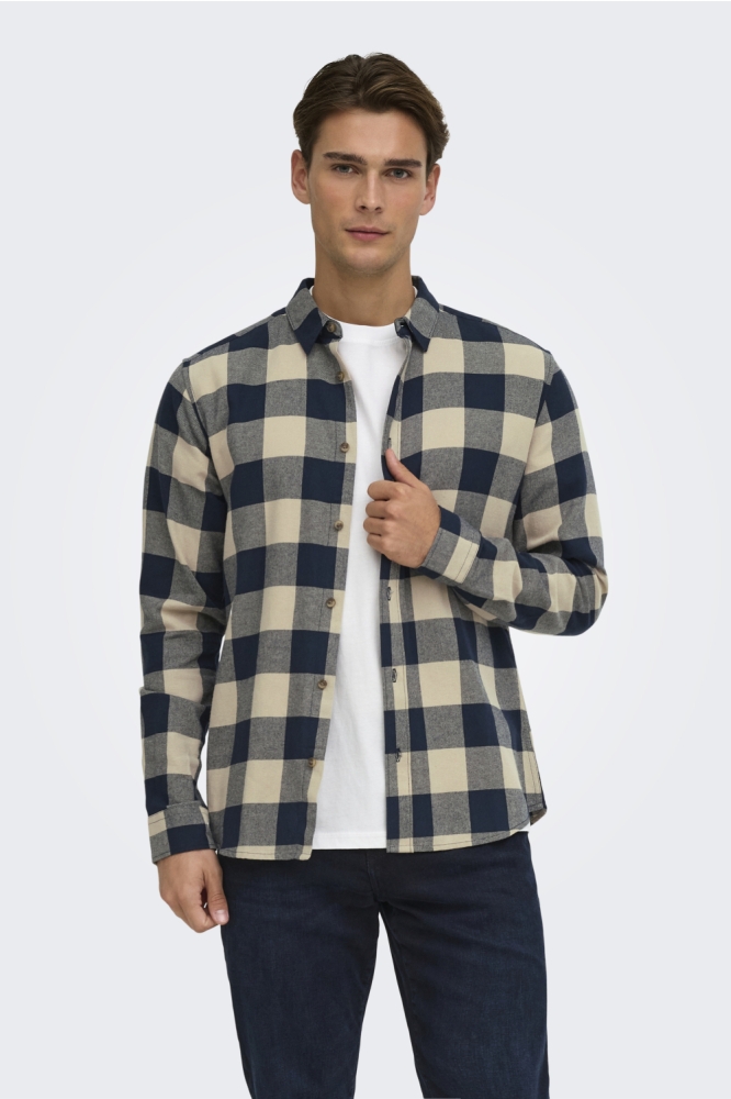 Only & Sons blauwe heren overhemd