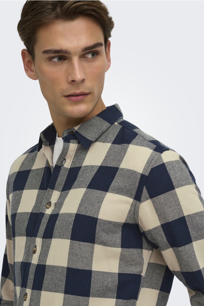 Only & Sons blauwe heren overhemd