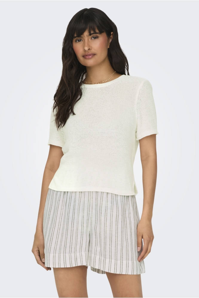 Only beige dames trui | Model vooraanzicht