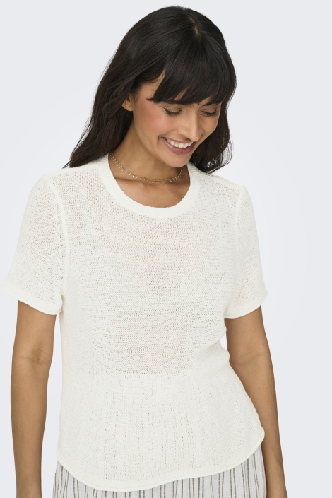 Only beige dames trui | Model vooraanzicht