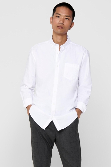 Only & Sons onsalvaro ls oxford shirt Wit