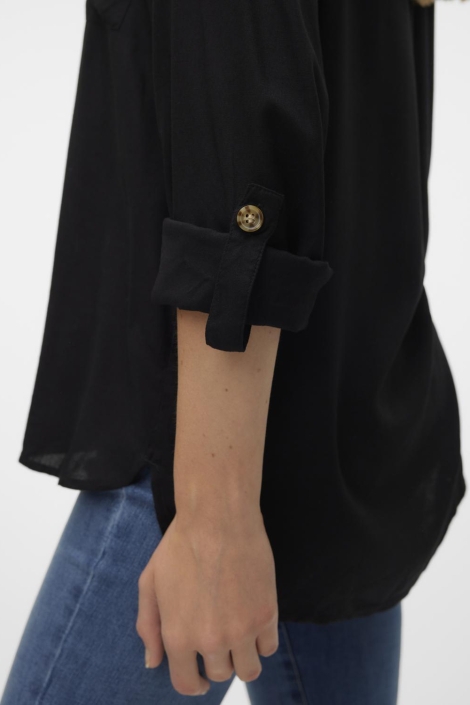 Vero Moda zwarte dames blouse | Close up