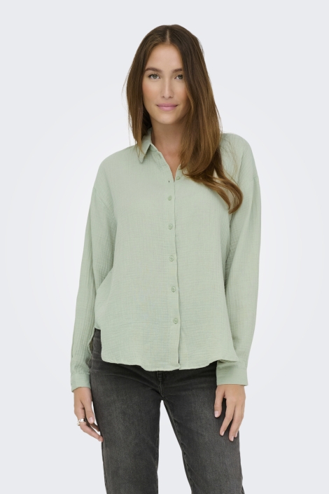 Jacqueline de Yong groene dames blouse | Model vooraanzicht