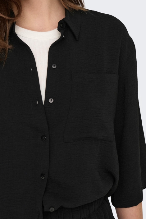 Jacqueline de Yong zwarte dames blouse | Close up