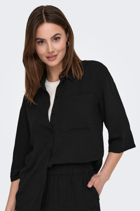 Jacqueline de Yong zwarte dames blouse | Close up