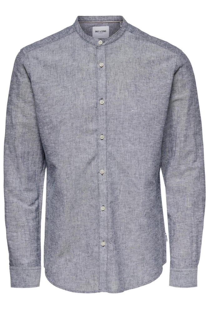 Only & Sons blauwe heren overhemd | Vooraanzicht