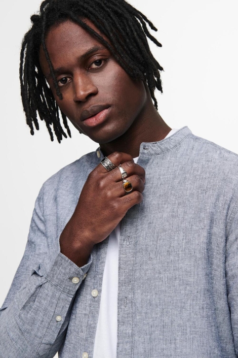 Only & Sons blauwe heren overhemd | Close up