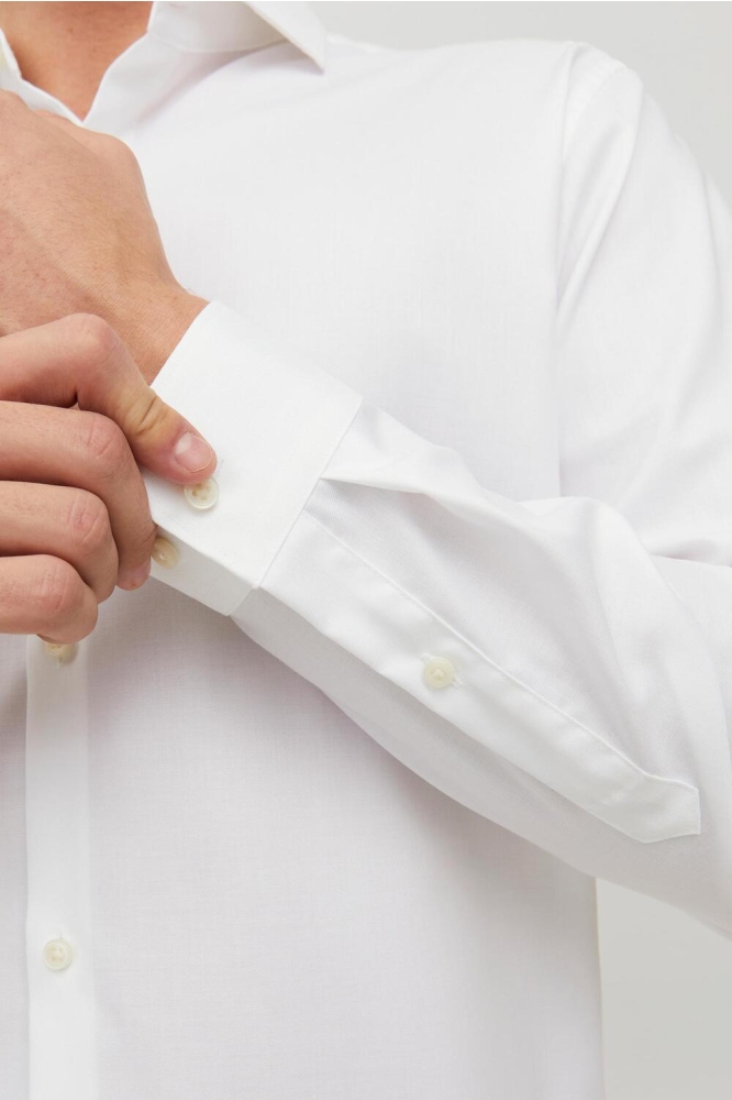 Jack & Jones witte heren overhemd | Close up