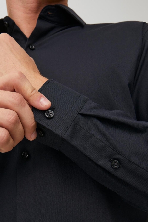 Jack & Jones zwarte heren overhemd | Close up