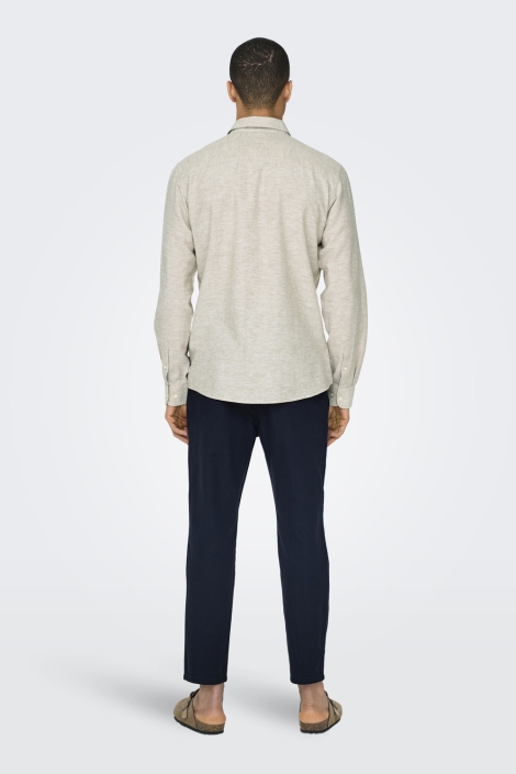 Only & Sons beige heren overhemd | Model