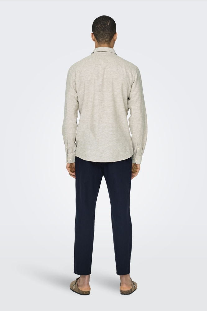 Only & Sons beige heren overhemd | Model