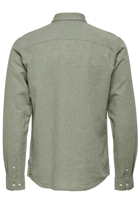 Only & Sons groene heren overhemd | Achteraanzicht