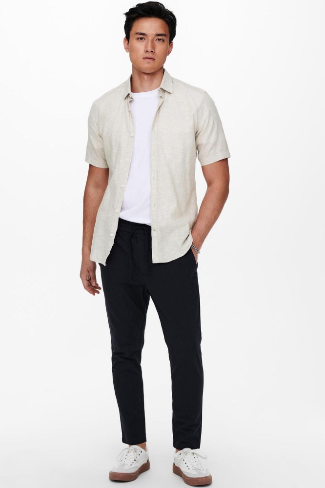 Only & Sons beige heren overhemd | Model