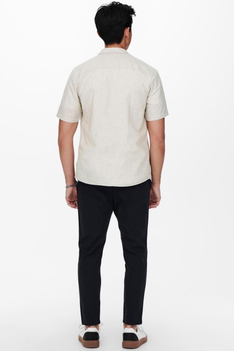 Only & Sons beige heren overhemd | Model