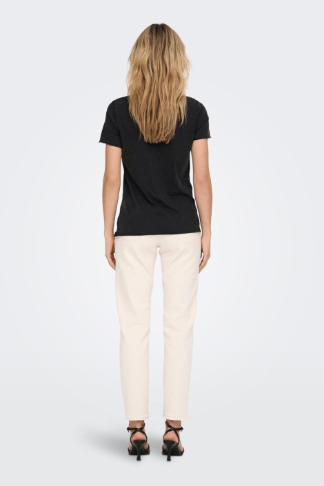 Only zwarte dames t-shirt | Model achteraanzicht