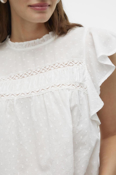 Vero Moda ecru dames t-shirt | Close up