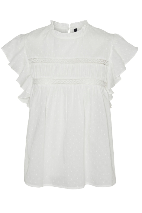 Vero Moda ecru dames t-shirt | Vooraanzicht