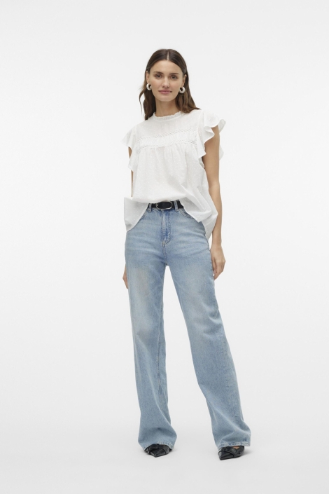 Vero Moda ecru dames t-shirt | Model