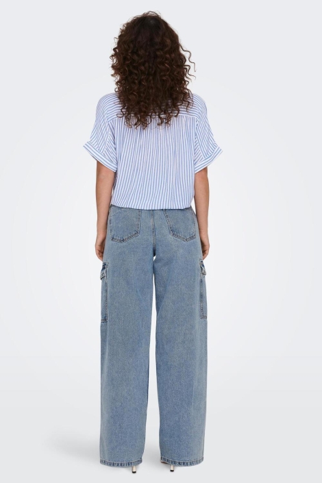 Only blauwe dames blouse