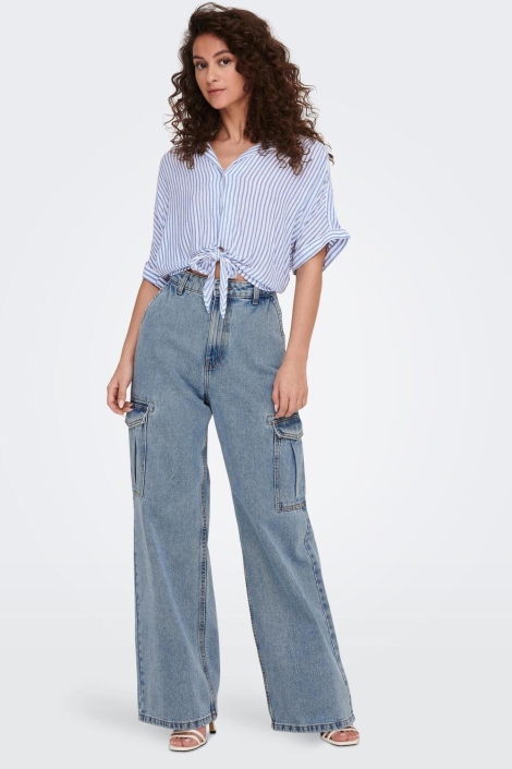 Only blauwe dames blouse